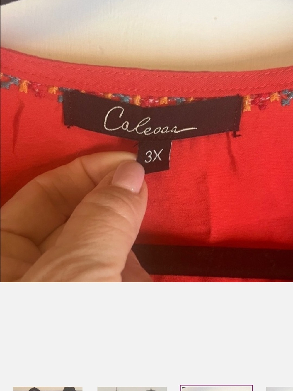 Caleosa Red Blouse - 3x Second One Is Silk And Plus Size.Tolani View 3